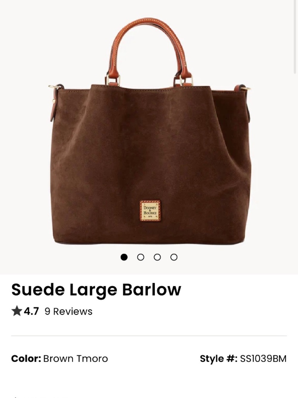 Dooney and Bourke Suede Large Barlow